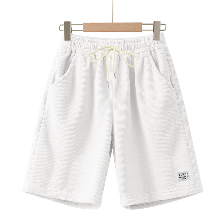Herre nan knælange Lounge-shorts i ribbet struktur jersey med elastisk snor i taljen og påsyede lommer Skovae