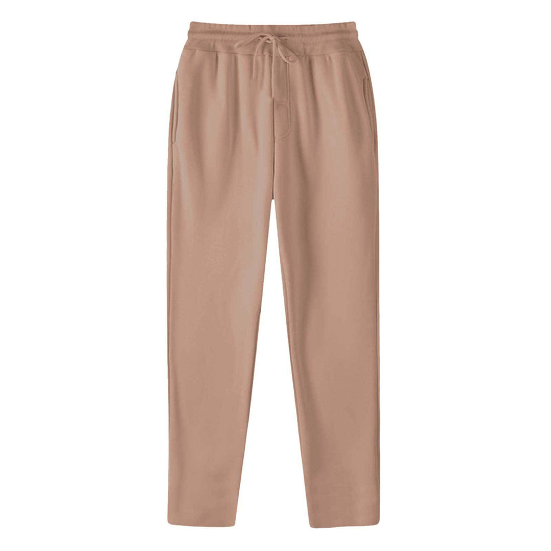 Herrer nan lige Sweatpants lavet af meleret bomuldsblanding med elastisk linning snoretræk og sidelommer Skovae