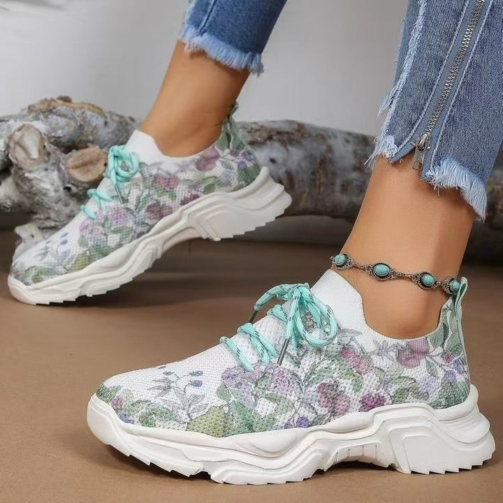 Dame mode Sneakers med blomsterdesign og polstret sål Stilla