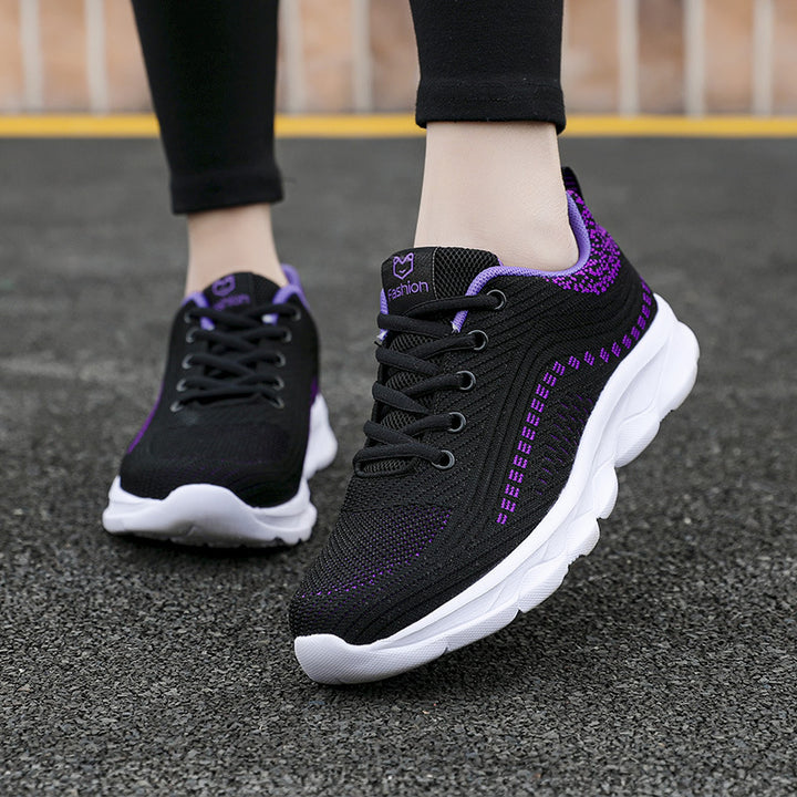 Dame nan ultralette komfort-gå-sneaker til hverdag og fritid med sømløst strikkskall, reaktionsfølsom luftpude-mellemsål og polstret hælkappe Skovae