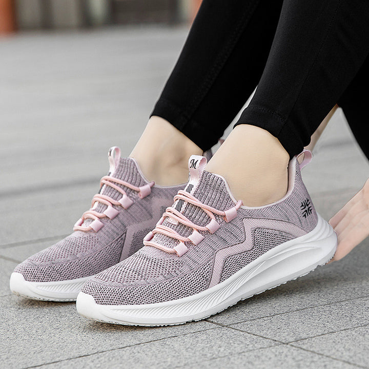 Dame nan åndbar strik-sneaker med Memory foam indersål og stødabsorberende EVA-mellemsål Skovae