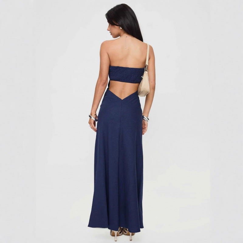 Kvinder Strapless A-linje Maxi Kjole Stilla