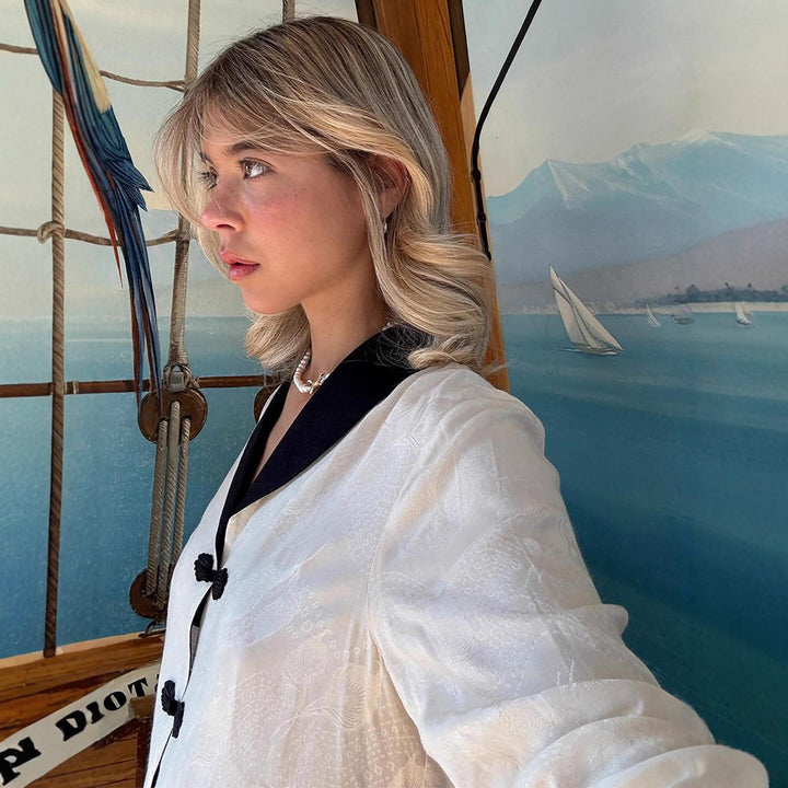 Dame Let blazerjakke med dekorative knapper og elegante lommer Stilla