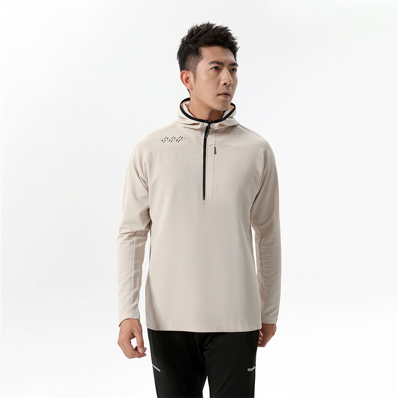Herre Sporty Hoodie med halvmiddel lynlås Stilla