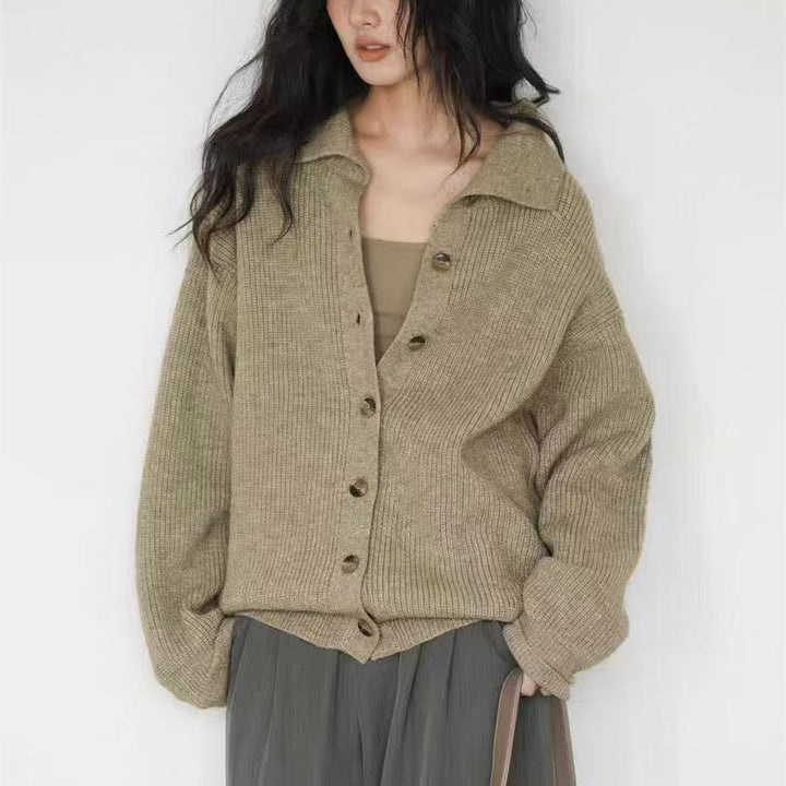 Dame casual strikket cardigan med knaplukning og oversized pasform Stilla
