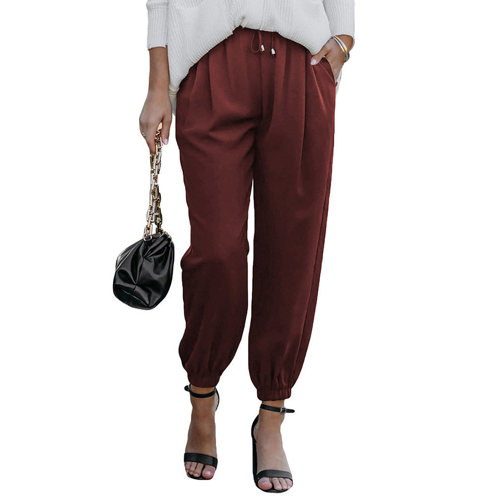 Dame Sporty Chino Bukser med elastisk Talje og Sidelommer Stilla