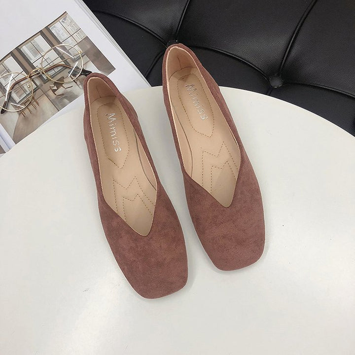 Dame ballerinaer med elegant firkantet hældesign Stilla