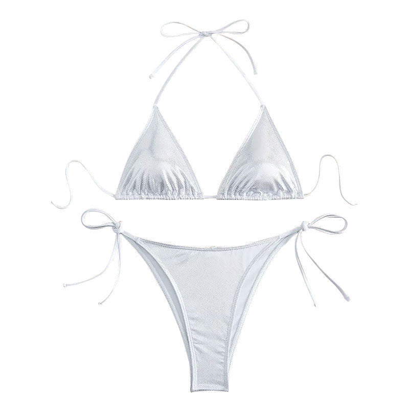 Dame triangel-bikini med diamantlignende net-design Skovae