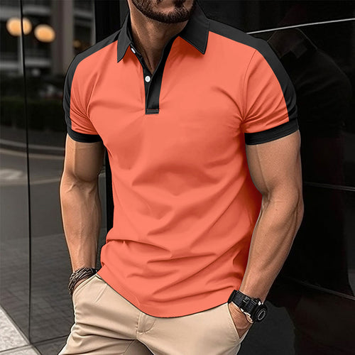 Herrer sporty kortærmet polo med åndbare indsatser og moderne ståkrave Stilla