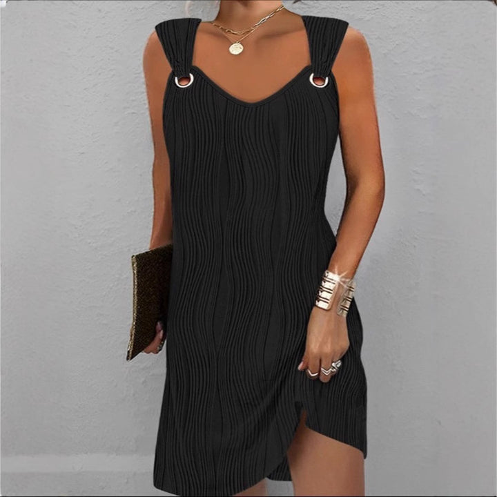 Dame Bodycon kjole med struktureret design og moderne stropper Stilla