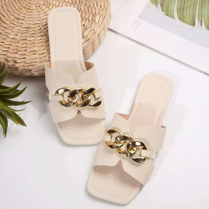 Dame elegante sandaler med trendy kædeaccent og komfortabel sål Stilla