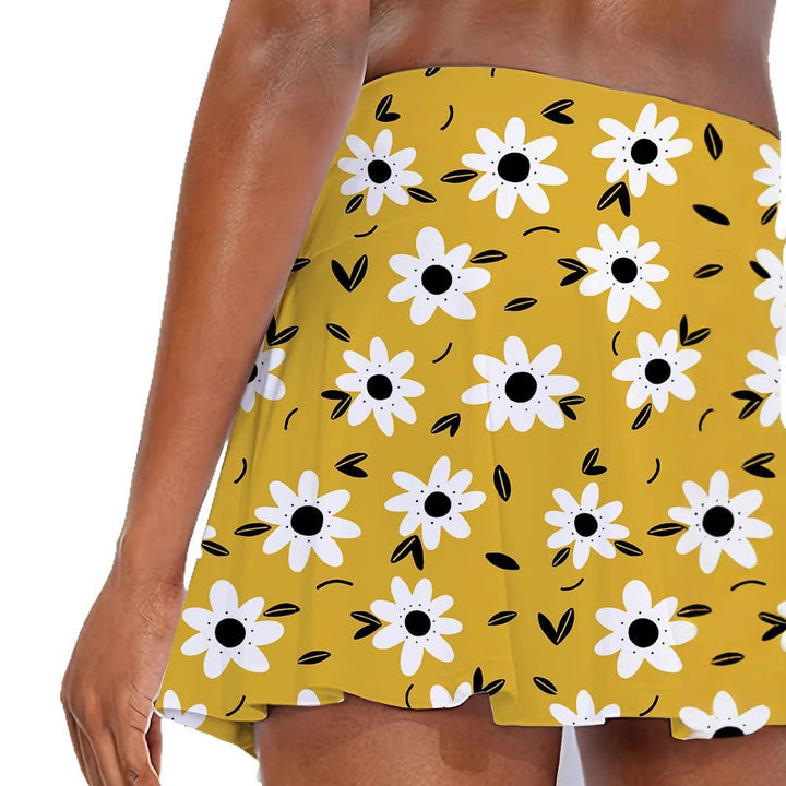 Femme Floral Print Skater nederdel Stilla