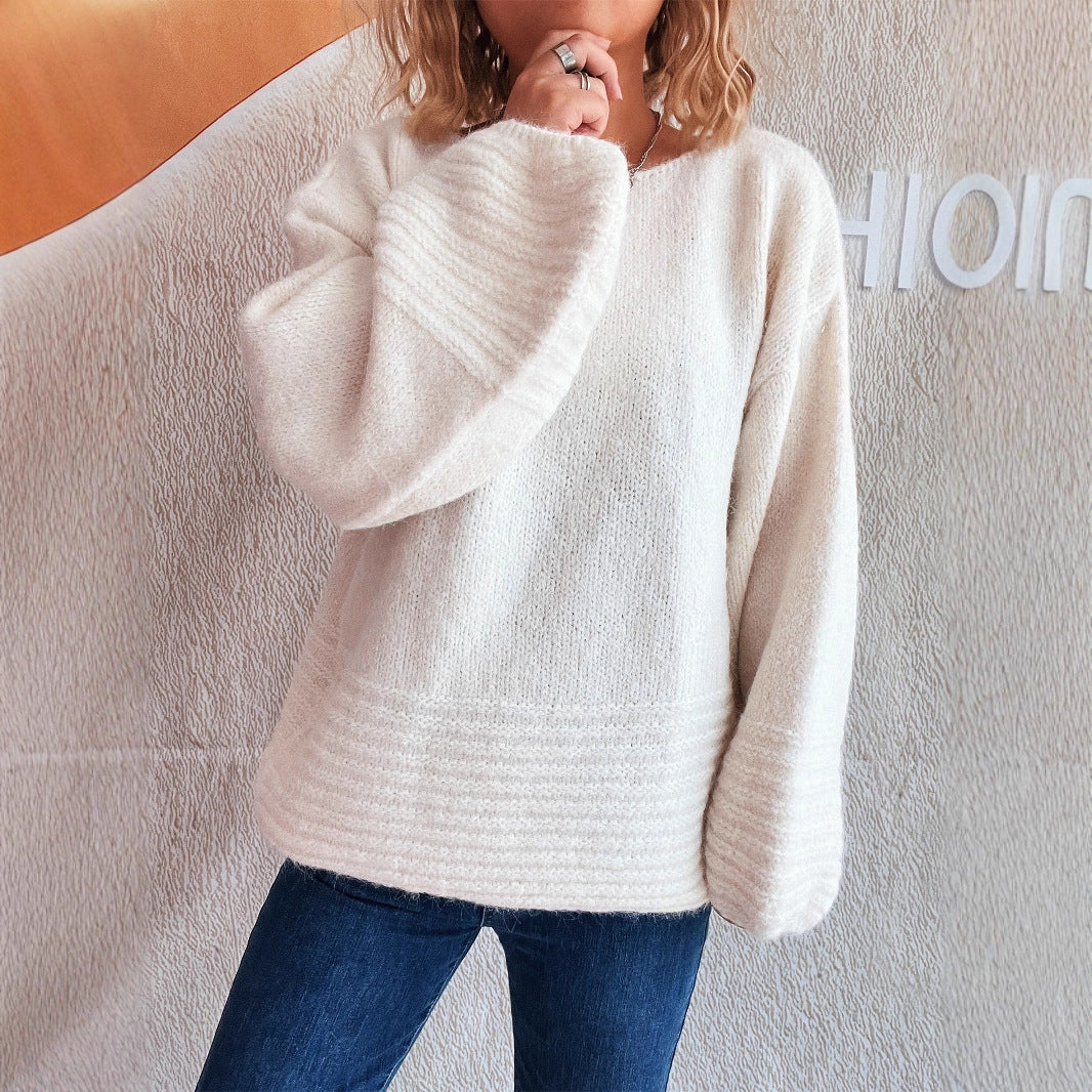 Kvinders hyggelige sweater med oversized skæring og struktureret strikkestil Stilla