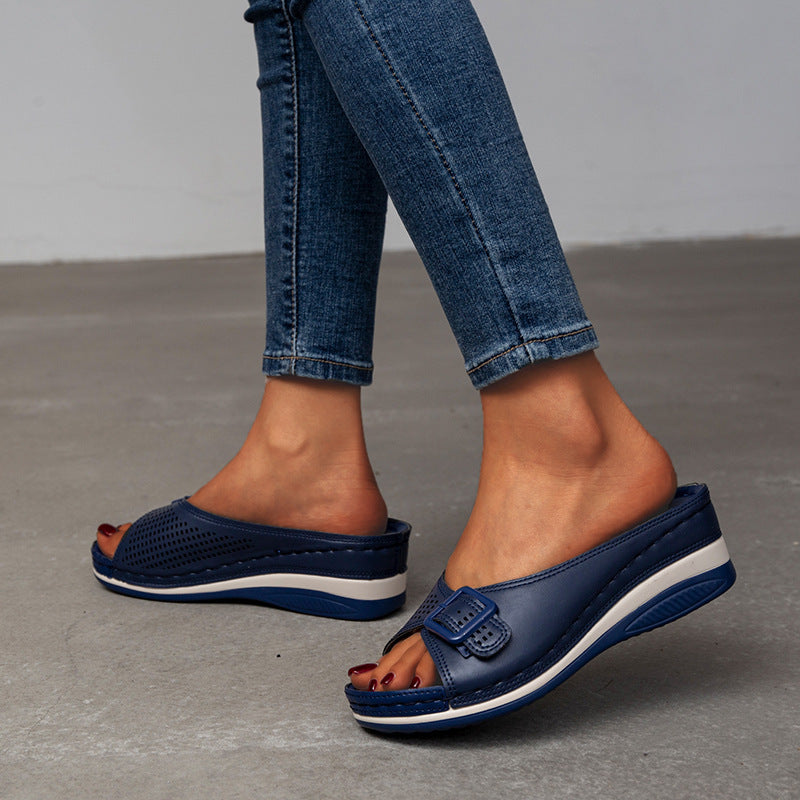 Dame Komfortable Tå-sandaler med ergonomisk fodseng og åndbart overfladestruktur Stilla