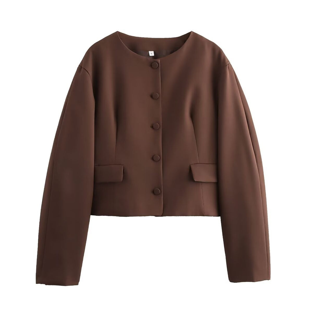 Dame skræddersyet forkortet blazer med elegante knapdetaljer Stilla