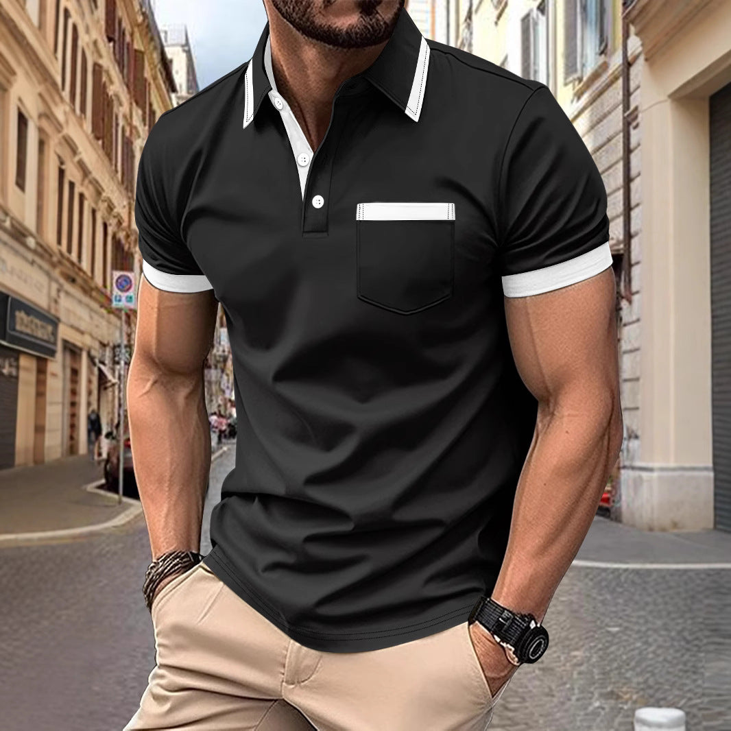 Herrer moderne Polo-shirt med kontrastkrave Stilla