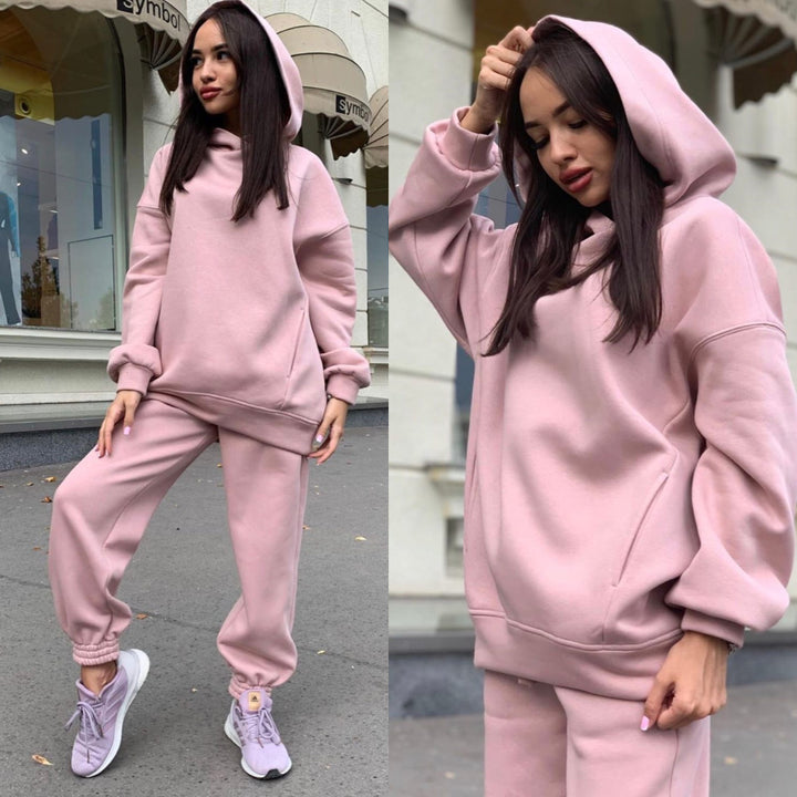 Dame Sporty Hoodie og Joggingbukser Sæt Stilla