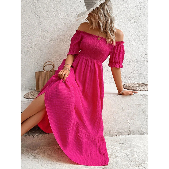 Damer Off-Shoulder Maxikjole med voluminøse ærmer og flydende snit Skovae