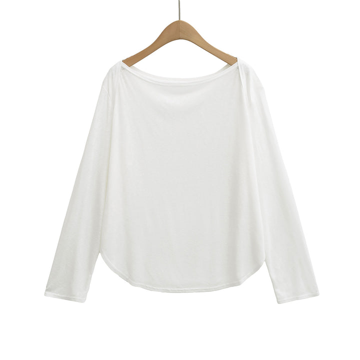 Damer afslappet oversized longsleeve T-shirt med rundet kant og blødt bærekomfort Stilla