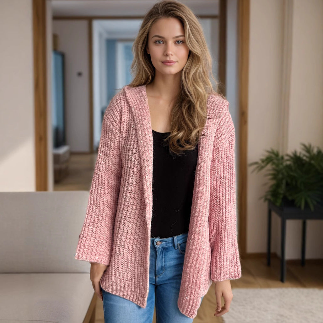 Dame afslappet cardigan med åben front og løse ærmer Stilla