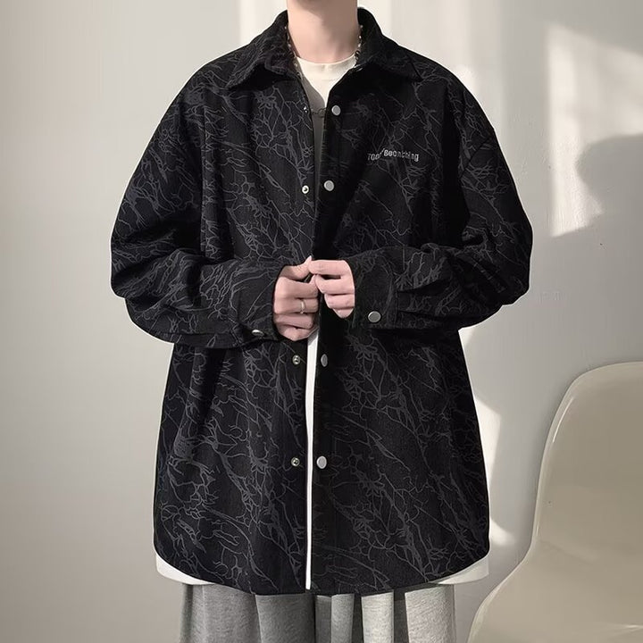Dame afslappet Overshirt-jakke med struktureret mønster og trykknaplukning Stilla
