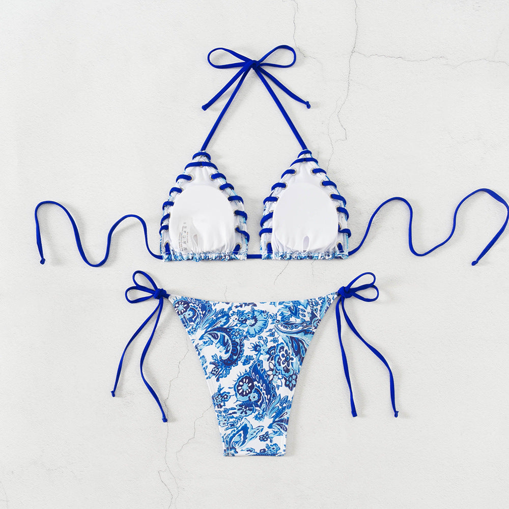 Dame triangel-bikini med legende snørredesign Skovae