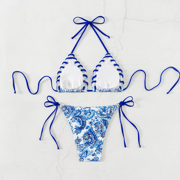 Dame triangel-bikini med legende snørredesign Skovae