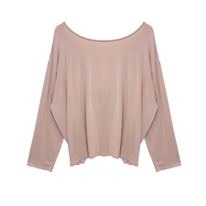 Dame Oversized Langærmet T-shirt med afslappet snit og vid udskæring Stilla