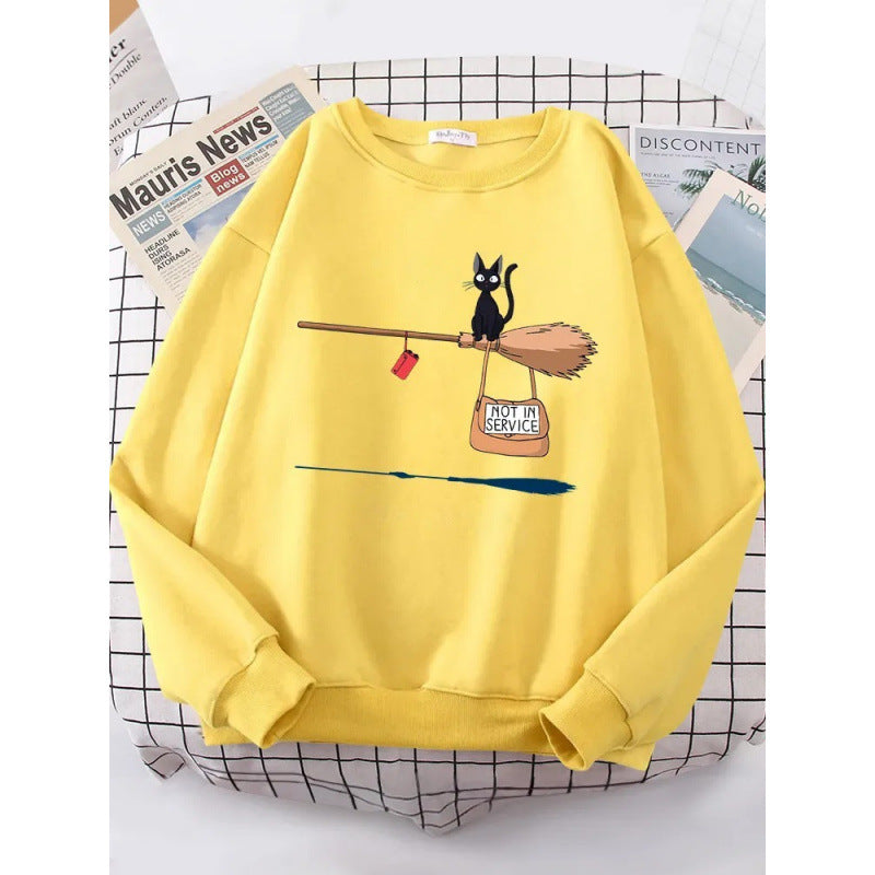 Kvinders sweatshirt med kreativ kat design Skovae