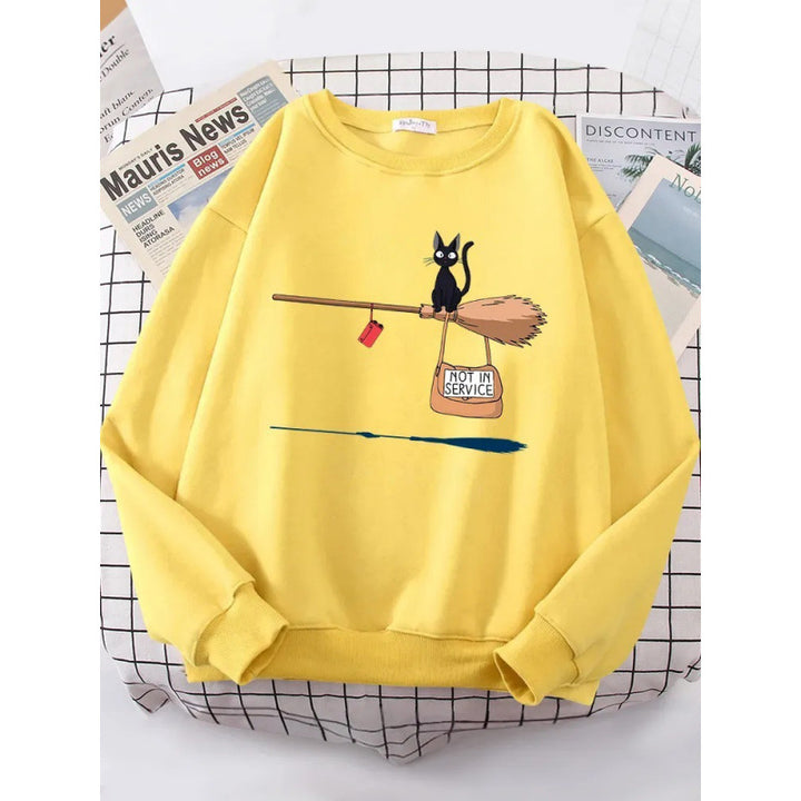 Kvinders sweatshirt med kreativ kat design Skovae