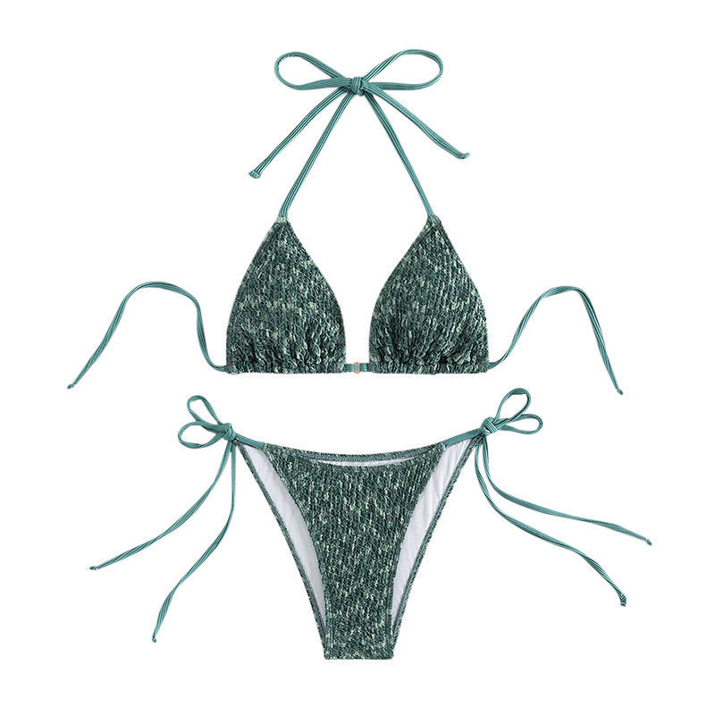 Dame trekant-bikini med raffineret bindedesign Skovae