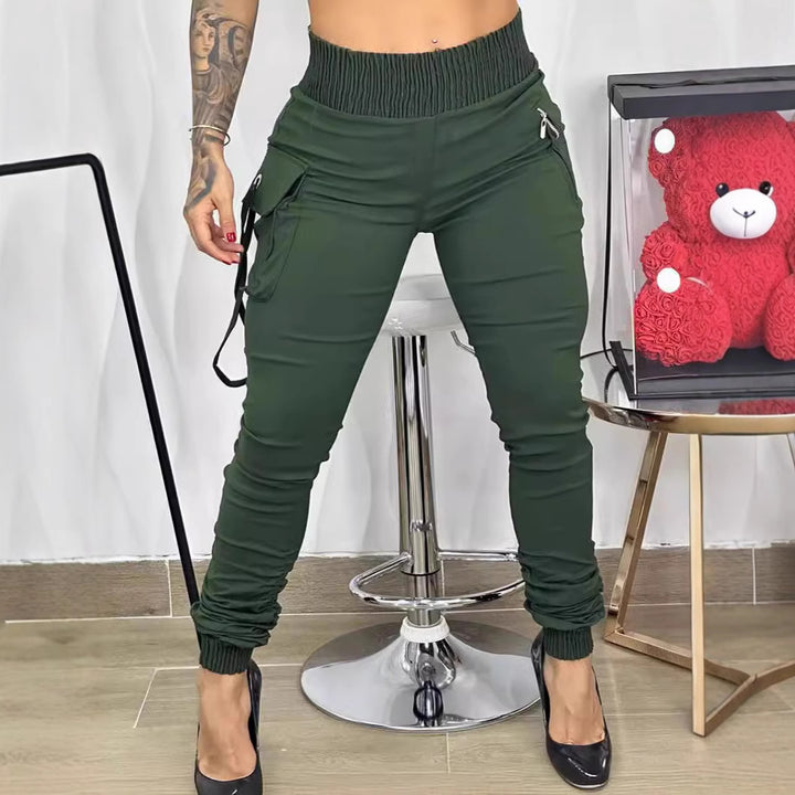 Dame Cargo-Style Joggingbukser med elastisk talje og praktiske lommer Stilla