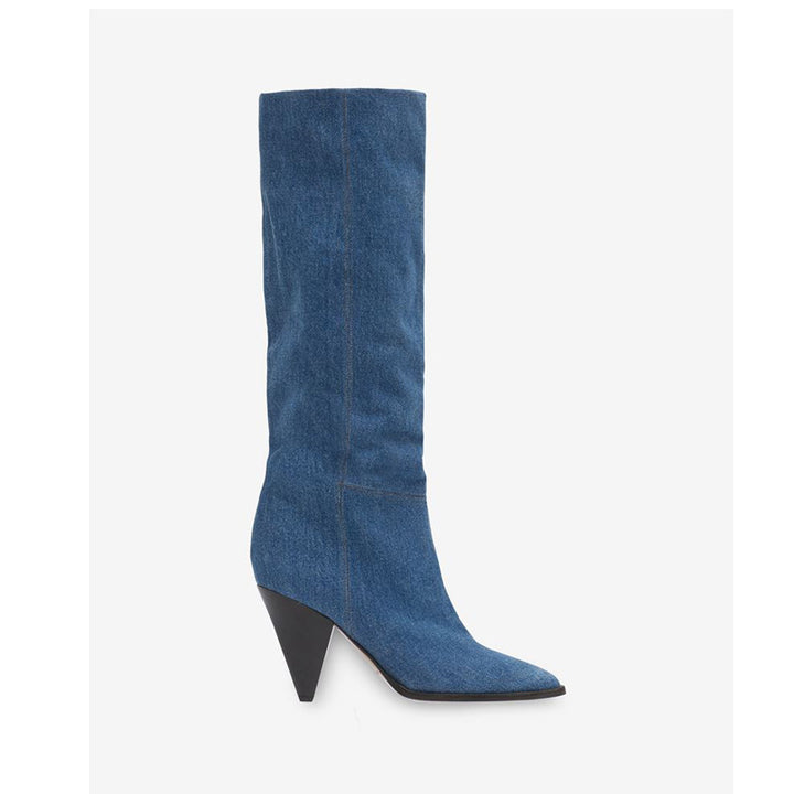 Dame Sleek Højhælede Over-the-Knee Støvler med Spidsede Tæer-Design Stilla