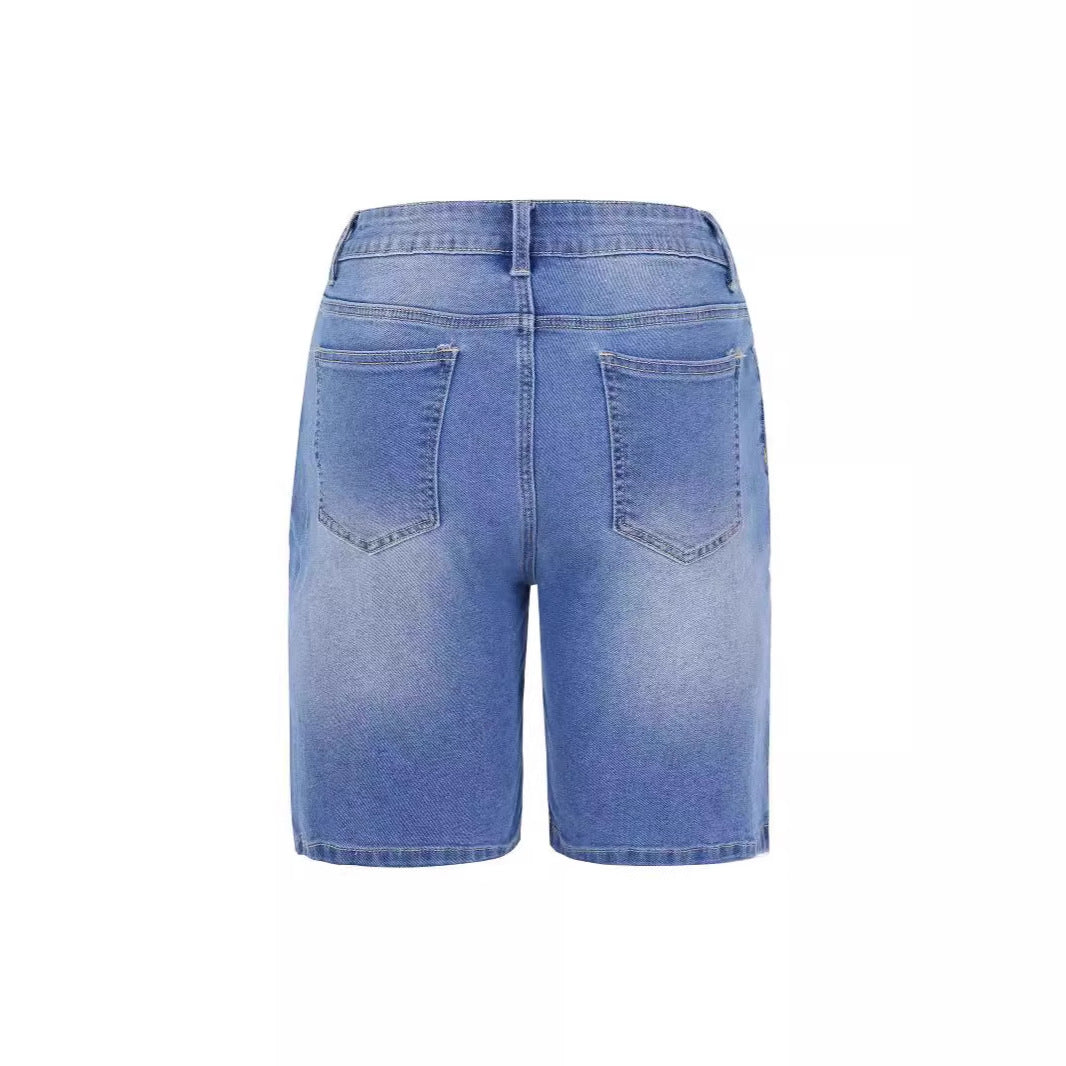 Dame jeansbermudaer i afslappet casual stil med brede ben og komfortabel talje Stilla