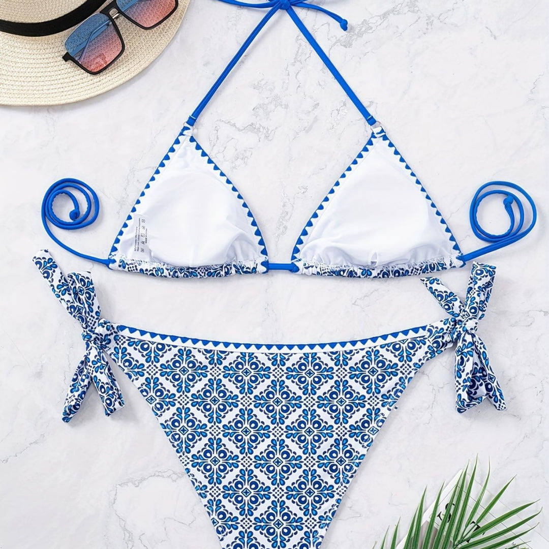 Dame triangel-bikini med legende knude-design Skovae