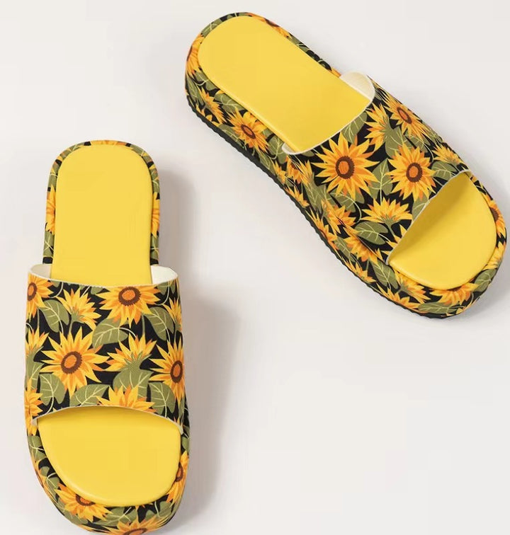 Dame sommer-sandaler med moderigtige sommerfugltryk og behagelig sål Stilla