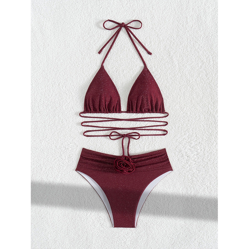 Dame Funklende Halterneck-Bikini-Sæt Stilla