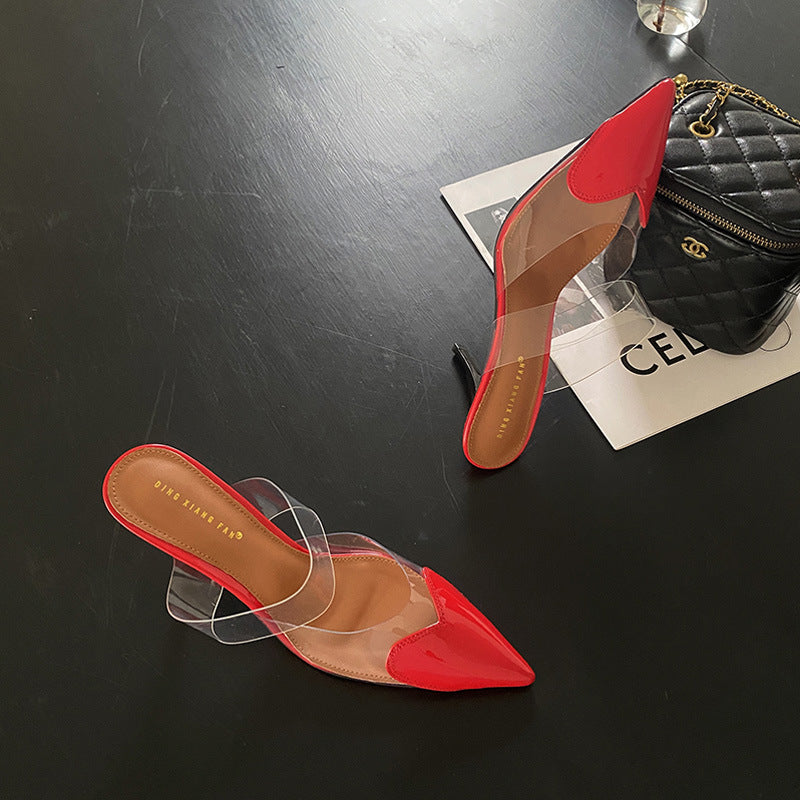 Dame Slingback Hæle med gennemsigtige remme og elegant spids tå Stilla