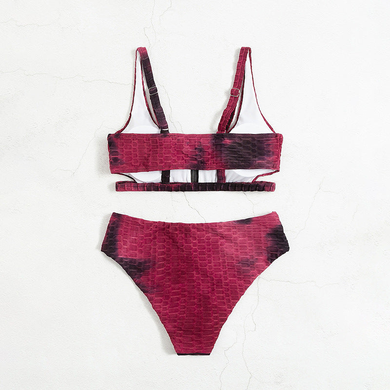 Dame Bikiniset med lynlås og struktureret design Skovae