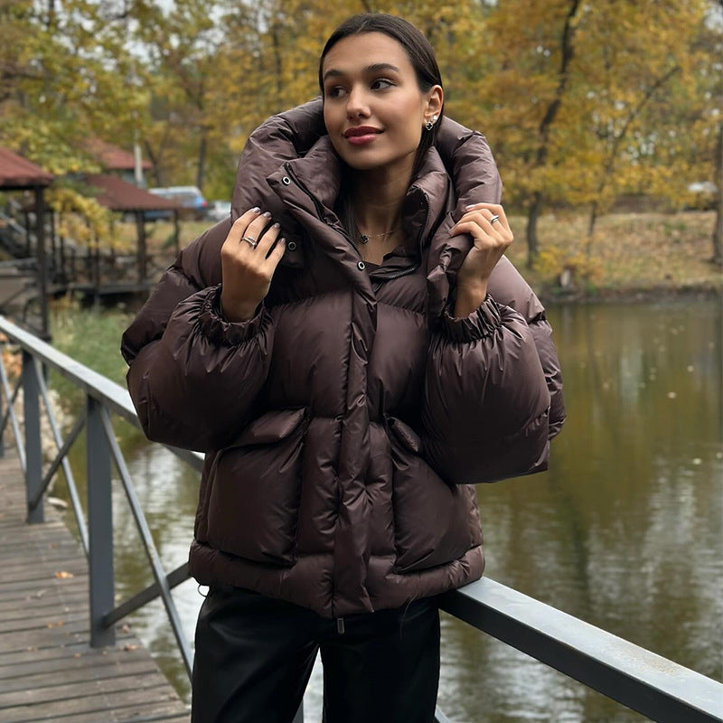 Kvinders quilted vinterjakke med oversize hætte Stilla