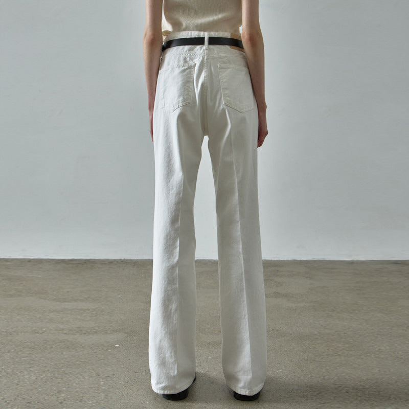 Kvinder casual high waist stofbukser med lige snit Stilla