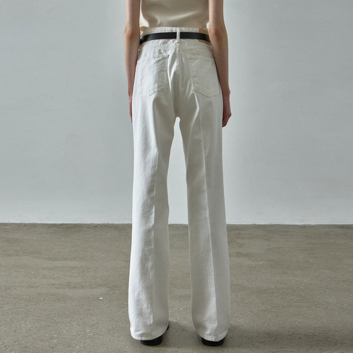 Kvinder casual high waist stofbukser med lige snit Stilla