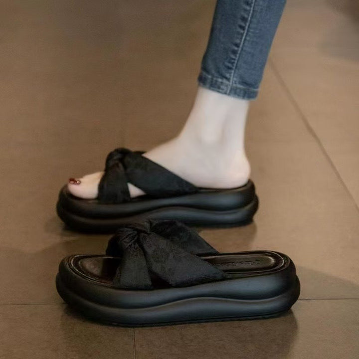 Dame Komfort-sandaler med elegant sløjfe-design og komfortabel sål Stilla
