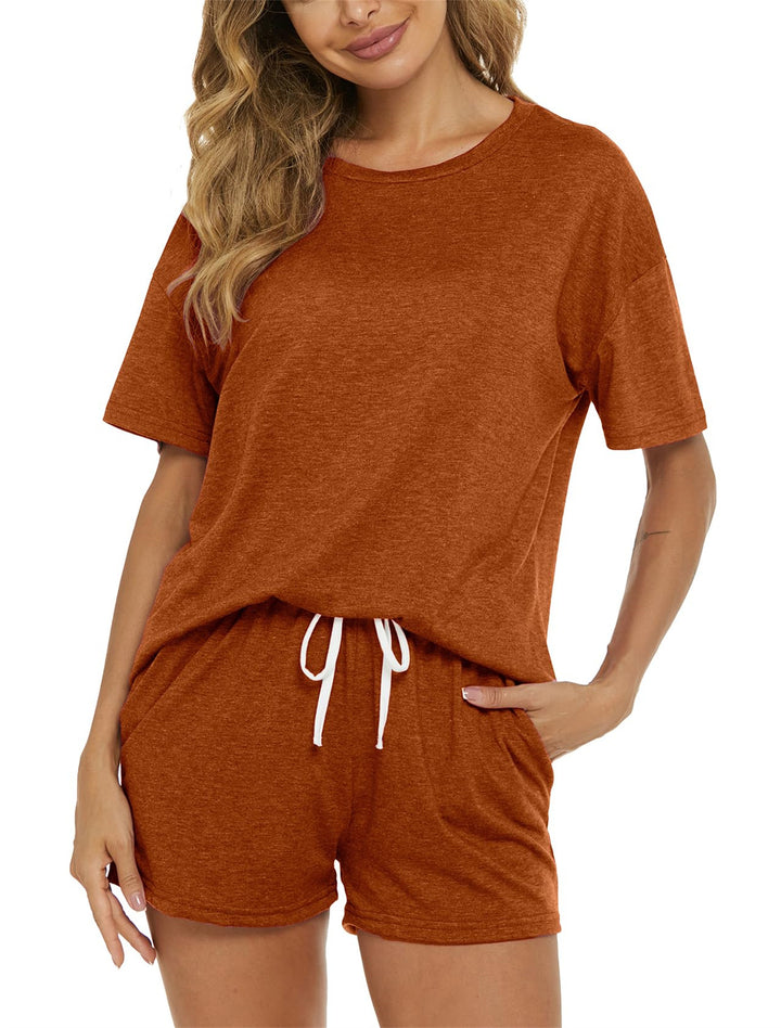 Dame afslappet kortærmet loungewear-sæt med elastisk talje Stilla