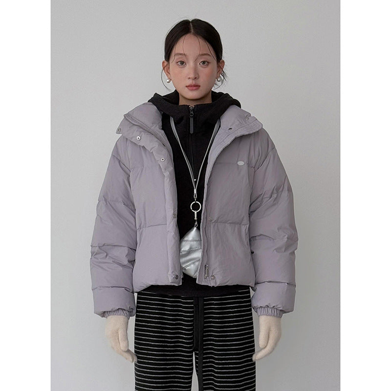 Dames foret quiltet jakke med høj krave og praktisk lynlås Stilla