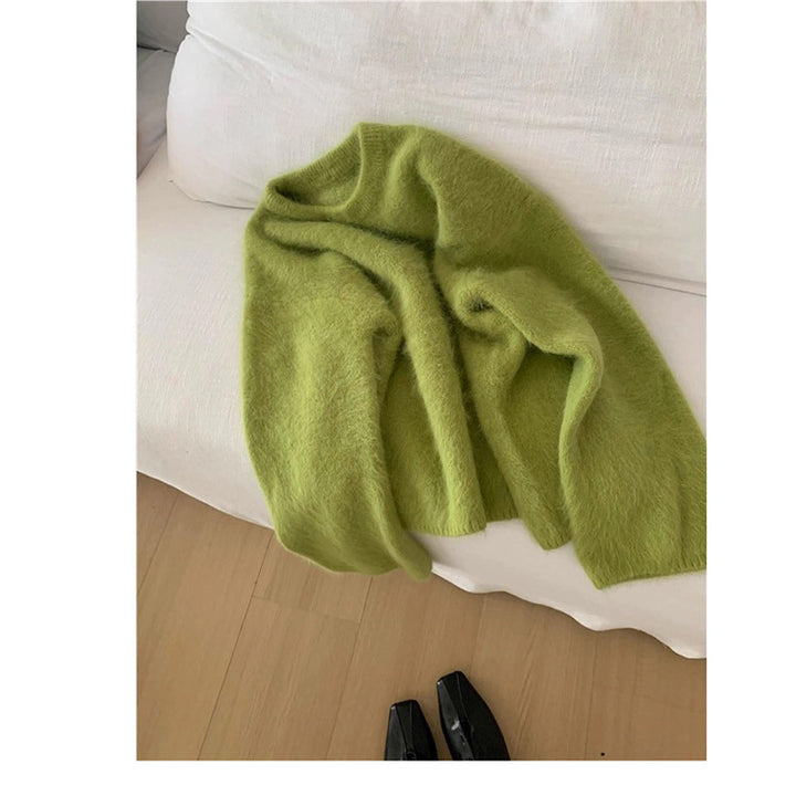 Dame blød Mohair-strikjakke med afslappet snit Stilla