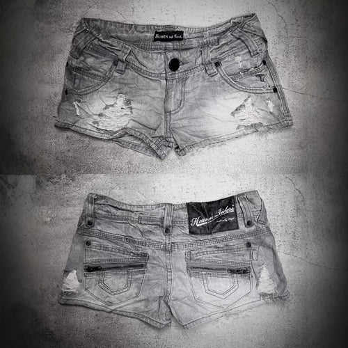 Dame trendy Jeans-Shorts med distressed detaljer Skovae