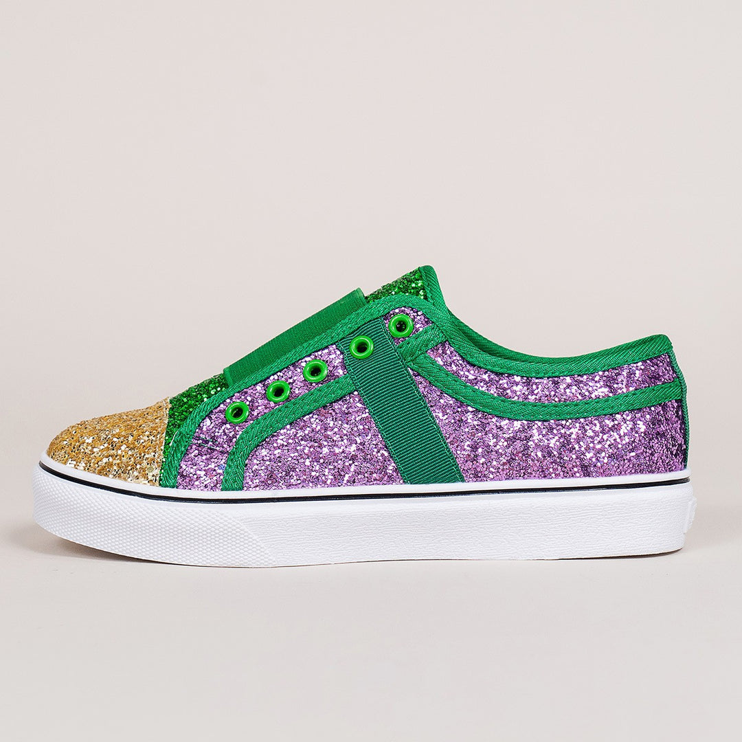 Dame Glitrende Slip-On Sneakers med elastisk indgreb og skridsikker sål Stilla