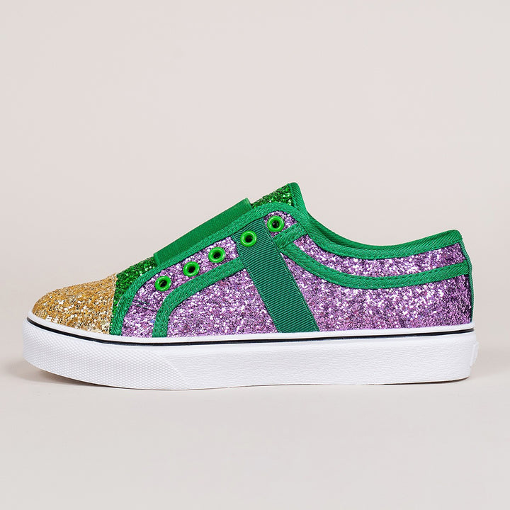 Dame Glitrende Slip-On Sneakers med elastisk indgreb og skridsikker sål Stilla