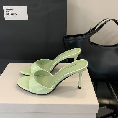 Dame Slingback High Heels med elegant glansfinish og komfortabel fodseng Stilla